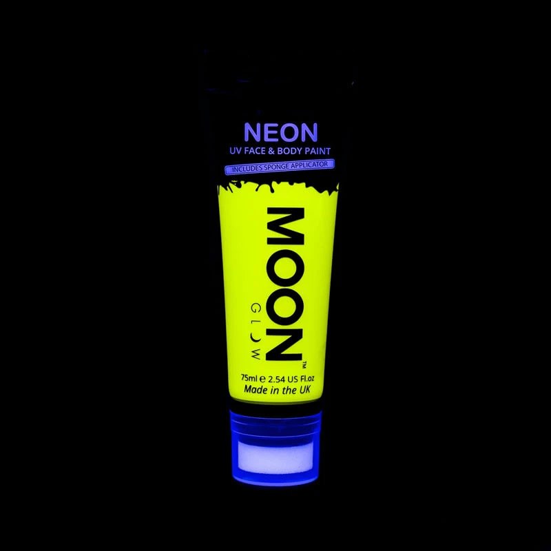 Moonglow Moon Glow 75ml Neon UV Face & Body Paint Yellow Costume Accessories 4 Moonglow Moon Glow 75ml Neon UV Face & Body Paint Yellow Costume Accessories