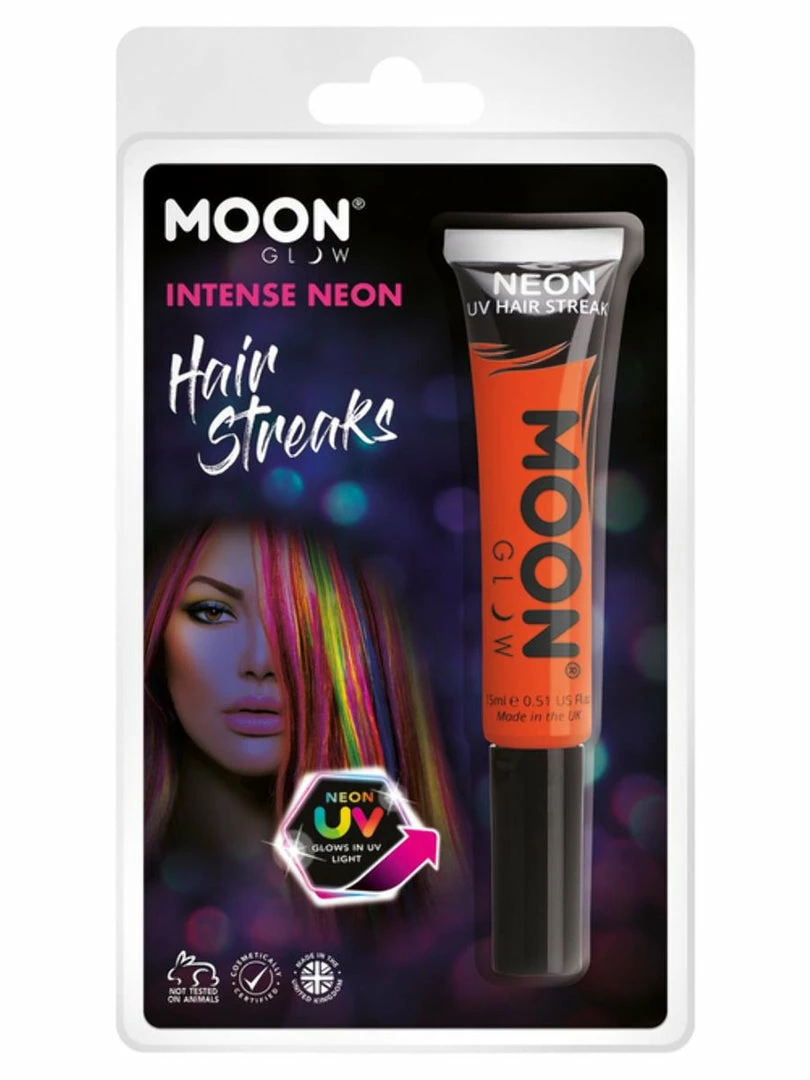 Moonglow Facepaints & FX Moon Glow Intense Neon UV Hair Streaks Orange 3 Moonglow Facepaints & FX Moon Glow Intense Neon UV Hair Streaks Orange