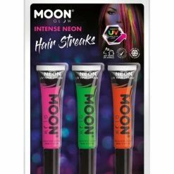 Moonglow Costume Accessories Moon Glow Intense Neon UV Hair Streaks Pack
