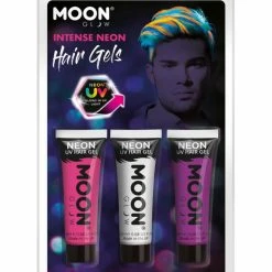 Moonglow Costume Accessories Moon Glow UV Hair Gel Pink White Purple Kit