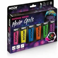 Moonglow Costume Accessories Moon Glow UV Neon Hair Gel Boxset