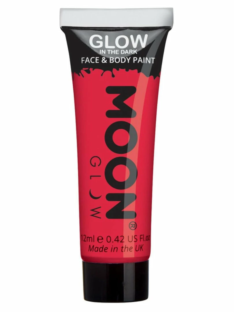 Moonglow Moon Glow In The Dark Paint Red 12ml Facepaints & FX 3 Moonglow Moon Glow In The Dark Paint Red 12ml Facepaints & FX