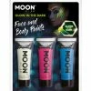 Moonglow Moon Glow In The Dark Paint White Pink Blue Pack 2 Moonglow Moon Glow In The Dark Paint White Pink Blue Pack