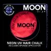 Moonglow Facepaints & FX Moon Glow 3.5g UV Neon Hair Chalk Intense Red
