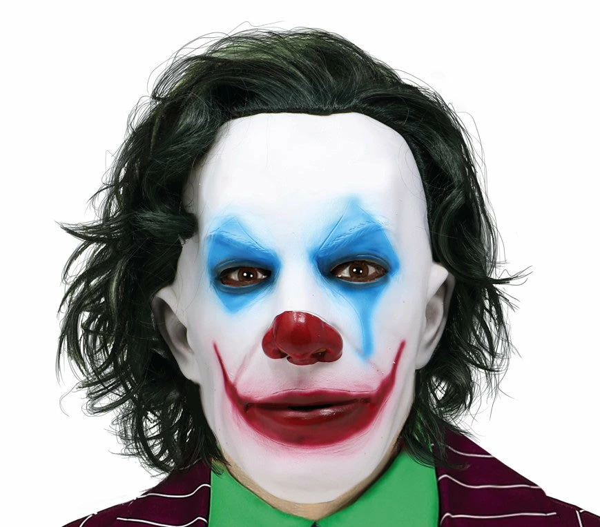 Fiestas Guirca Mr Smile Joker Mask With Hair 3 Fiestas Guirca Mr Smile Joker Mask With Hair