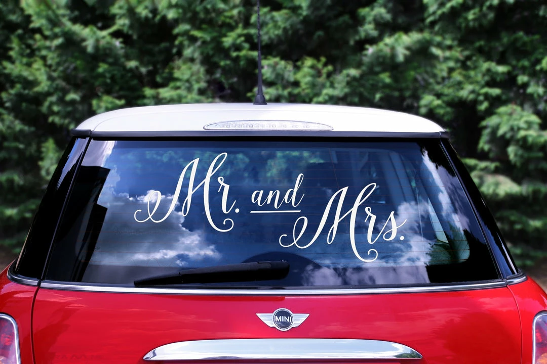 Partydecor Mr & Mrs Car Sticker 3 Partydecor Mr & Mrs Car Sticker