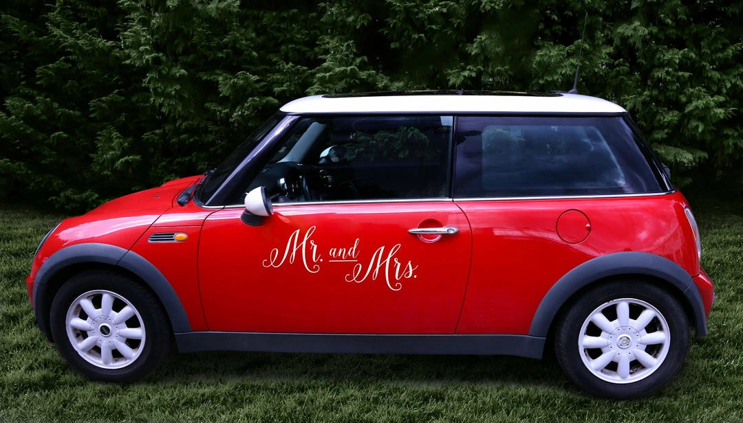 Partydecor Mr & Mrs Car Sticker 4 Partydecor Mr & Mrs Car Sticker