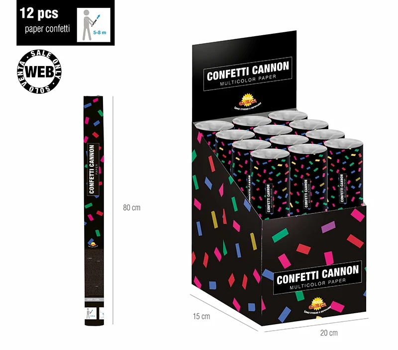 Fiestas Guirca Party Supplies Multicolour Confetti Cannon 80cm 3 Fiestas Guirca Party Supplies Multicolour Confetti Cannon 80cm