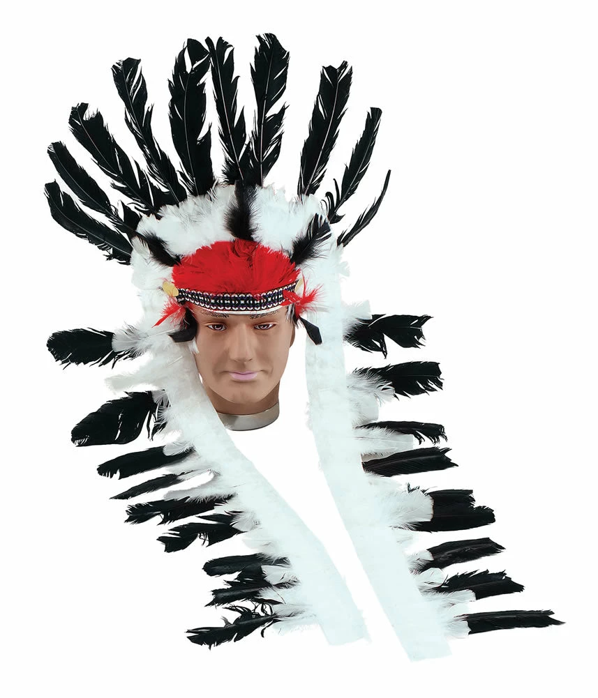Bristol Western Costumes Native American Chief Headdress With Tails 3 Bristol Western Costumes Native American Chief Headdress With Tails