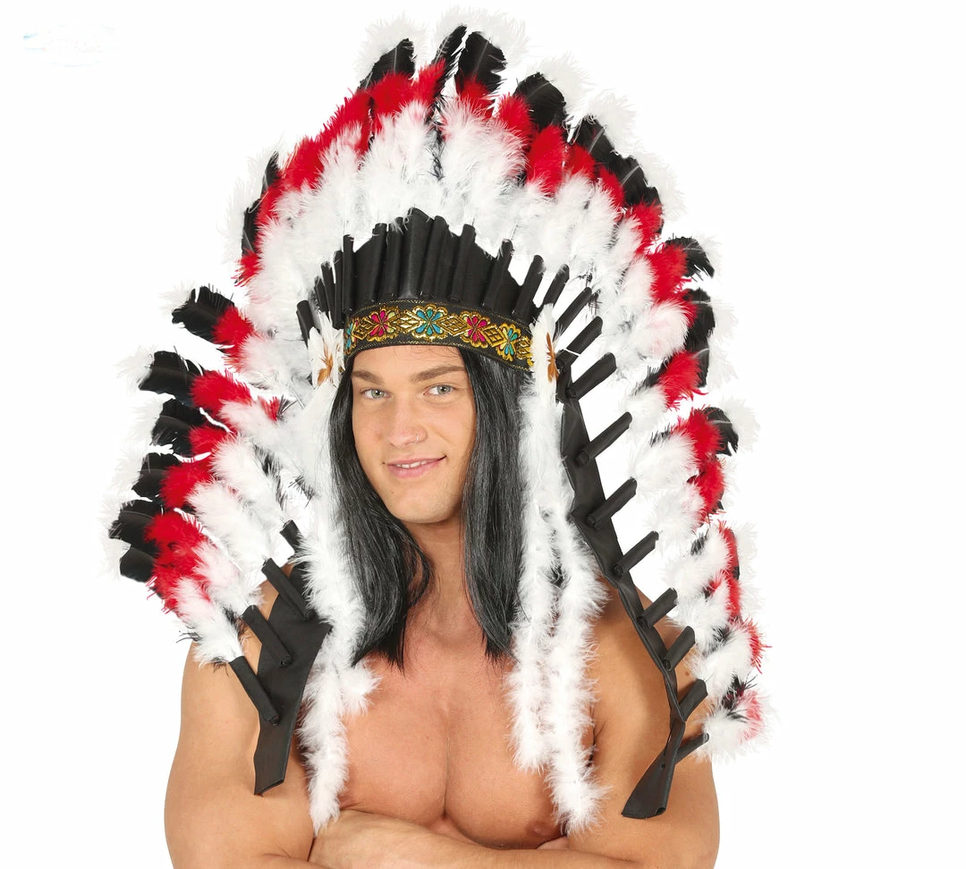 Fiestas Guirca Western Costumes Native American Feather Headdress Deluxe 3 Fiestas Guirca Western Costumes Native American Feather Headdress Deluxe