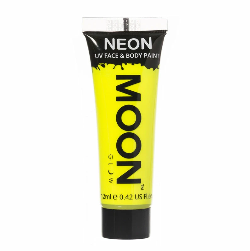 Moonglow Moon Glow 12ml Intense Neon UV Face Paint Yellow Costume Accessories 3 Moonglow Moon Glow 12ml Intense Neon UV Face Paint Yellow Costume Accessories