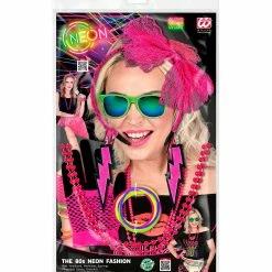 Widmann Neon Pink 80's Costume Accessory Set