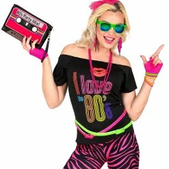 Widmann Neon Pink 80's Costume Accessory Set 7 Widmann Neon Pink 80's Costume Accessory Set