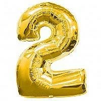 My Fancy Dress Number 2 Gold Foil Balloon Party Supplies