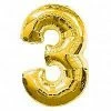 My Fancy Dress Party Supplies Number 3 Gold Foil Balloon