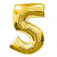 My Fancy Dress Number 5 Gold Foil Balloon Party Supplies