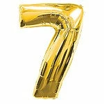 My Fancy Dress Number 7 Gold Foil Balloon Party Supplies