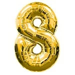 My Fancy Dress Number 8 Gold Foil Balloon
