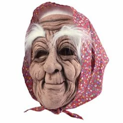 Bristol Costume Accessories Old Woman Rubber Mask And Scarf