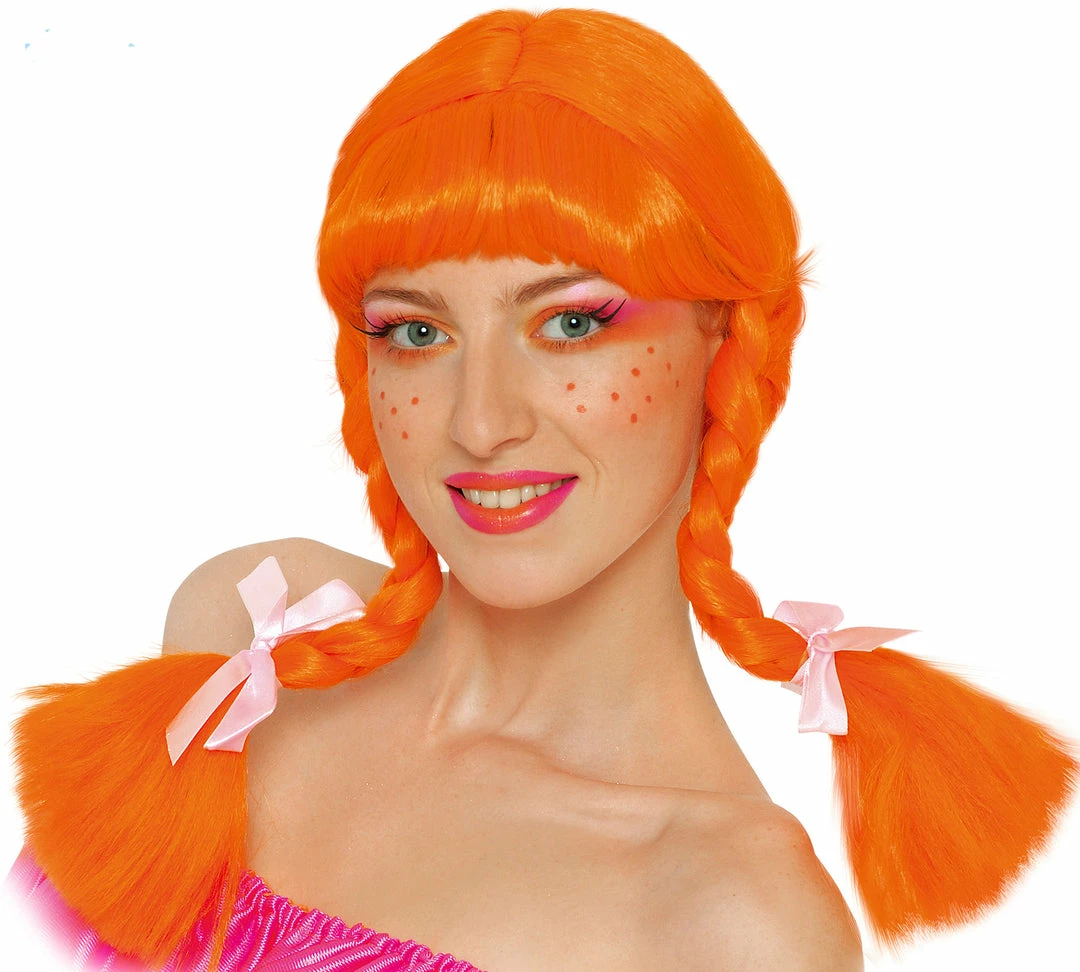 Fiestas Guirca Orange Plaited Wig Book Week 3 Fiestas Guirca Orange Plaited Wig Book Week
