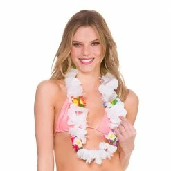 Wicked Orchid Lei - White With Multi-coloured Petals