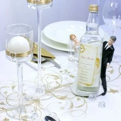 Partydecor Organza Cream And Gold Table Runner