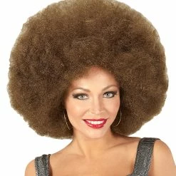 Widmann Oversized Afro Wig Brown 1970's 5 Widmann Oversized Afro Wig Brown 1970's