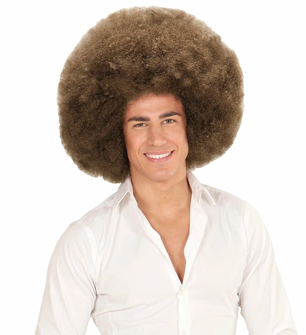 Widmann Oversized Afro Wig Brown 1970's 3 Widmann Oversized Afro Wig Brown 1970's