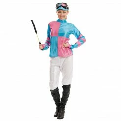 Funshack Jockey Costume Pink And Blue Ladies