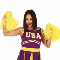 Fiestas Guirca Pair Of Pom Poms Yellow Small