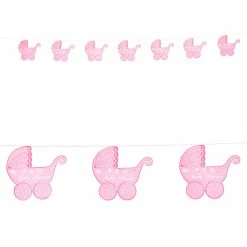 Widmann Pink Baby Stroller Garland