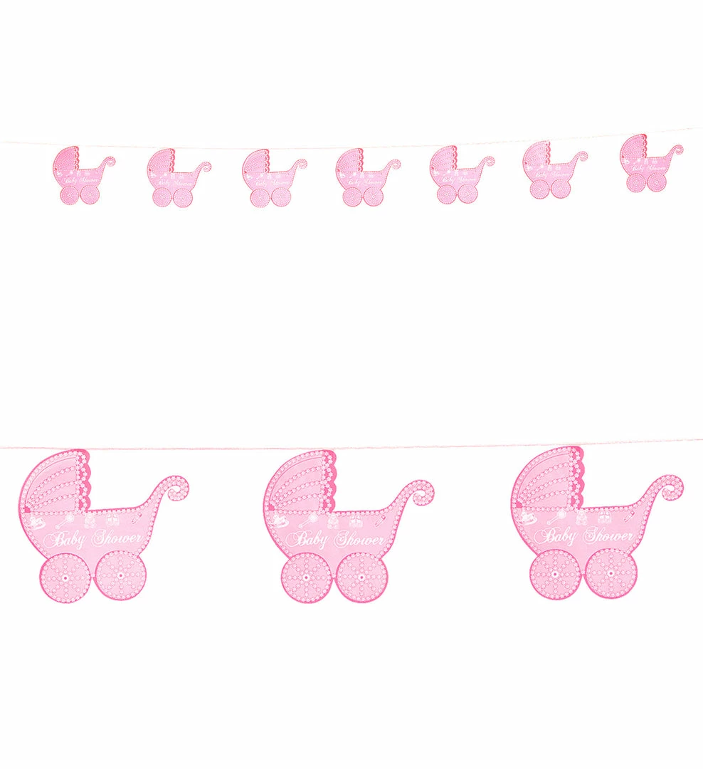 Widmann Pink Baby Stroller Garland 3 Widmann Pink Baby Stroller Garland