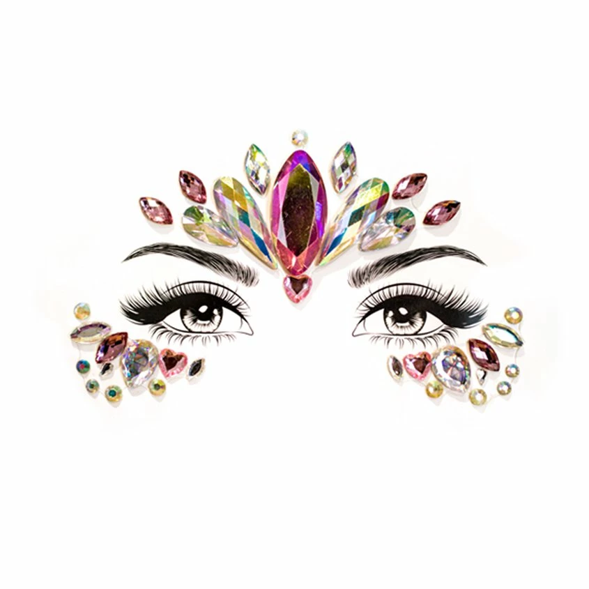 Paintglow Ladies Funny Costumes Pink Flamingo Festival Face Jewels 4 Paintglow Ladies Funny Costumes Pink Flamingo Festival Face Jewels