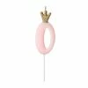 Partydecor Pink Number 0 Birthday Candle With Crown Party Supplies