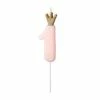 Partydecor Party Supplies Pink Number 1 Birthday Candle With Crown