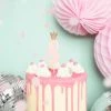 Partydecor Pink Number 8 Birthday Candle With Crown