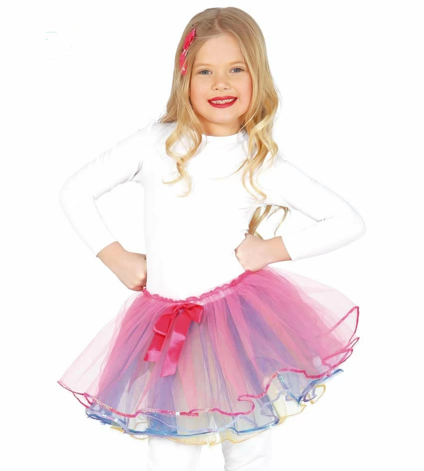 Fiestas Guirca Costume Accessories Pink Tulle Tutu Skirt With Bow Kids 3 Fiestas Guirca Costume Accessories Pink Tulle Tutu Skirt With Bow Kids