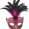 Bristol Costume Accessories Pink Velour Masquerade Mask