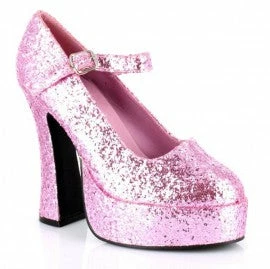 My Fancy Dress Pink Glitter Mary Jane Platform Shoes Costume Accessories 3 My Fancy Dress Pink Glitter Mary Jane Platform Shoes Costume Accessories