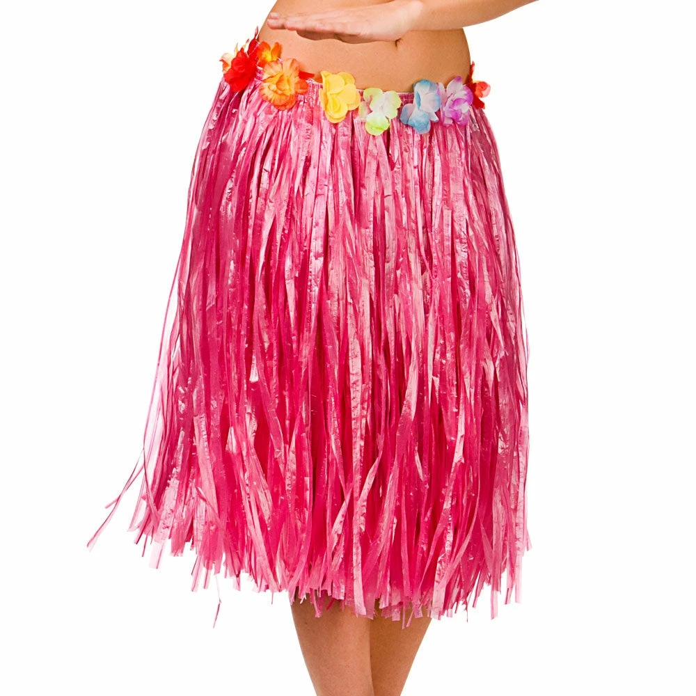 Wicked Pink Hawaiian Skirt With Flower Waist 3 Wicked Pink Hawaiian Skirt With Flower Waist