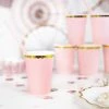 Partydecor Pink And Gold Trim Paper Cups Pk Of 6 Party Supplies 2 Partydecor Pink And Gold Trim Paper Cups Pk Of 6 Party Supplies