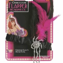 Bristol 1920's Flapper Headband Pink And Black