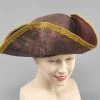 Bristol Ladies Pirate Pirate Brown & Gold Tricorn Hat 1 Bristol Ladies Pirate Pirate Brown & Gold Tricorn Hat