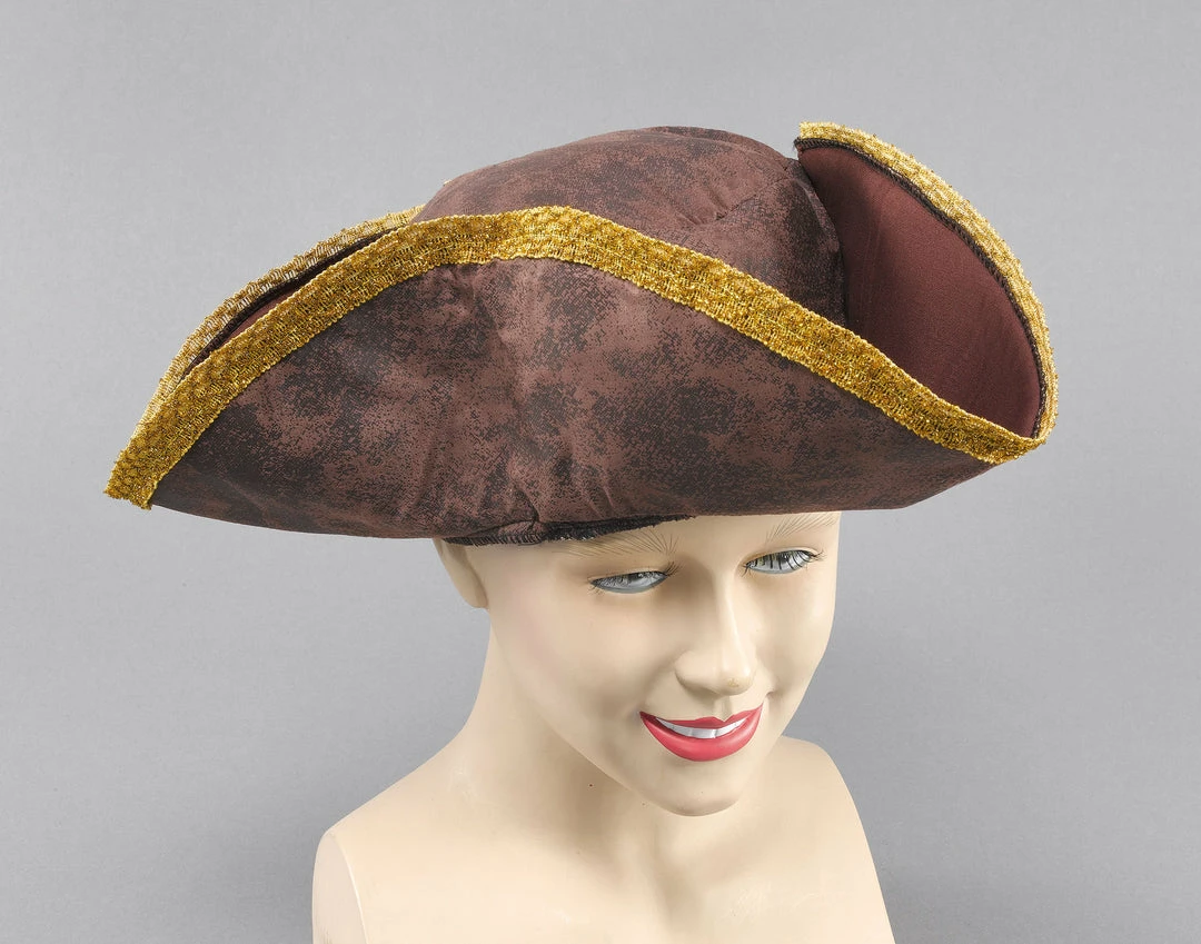 Bristol Ladies Pirate Pirate Brown & Gold Tricorn Hat 3 Bristol Ladies Pirate Pirate Brown & Gold Tricorn Hat