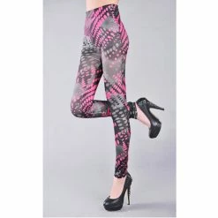 My Fancy Dress Ladies Polka Dot Fashion Leggings Pink