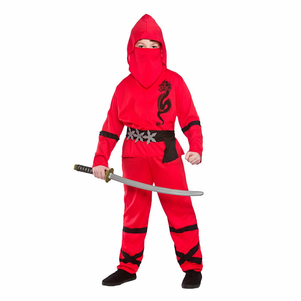 Wicked Power Ninja Red Costume Kid's Halloween 3 Wicked Power Ninja Red Costume Kid's Halloween