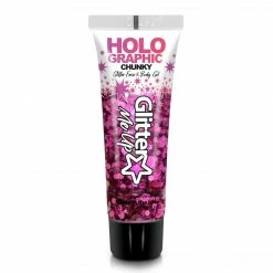 Paintglow Facepaints & FX Princess Pink Holographic Chunky Glitter Gels 12m