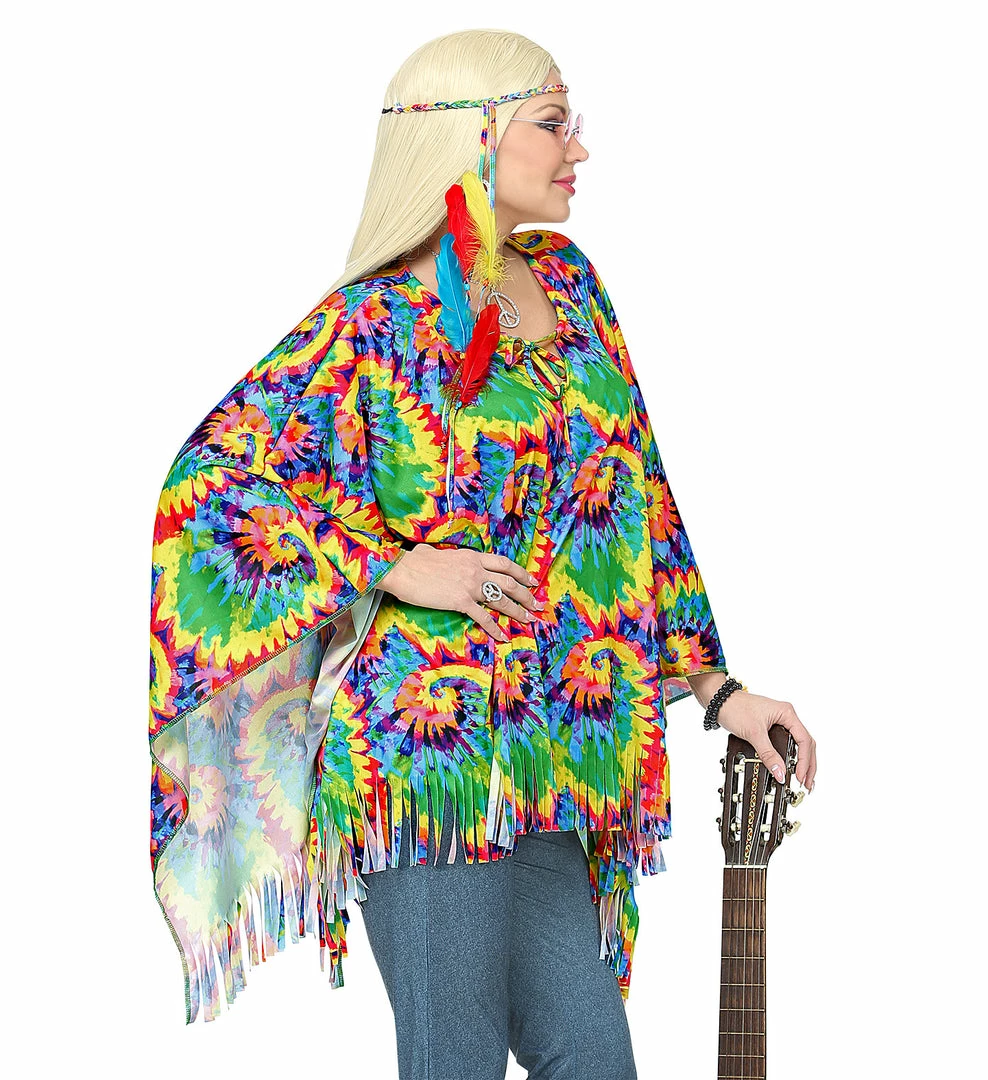 Wicked Psychedelic 60's Hippie Poncho With Headband 6 Wicked Psychedelic 60's Hippie Poncho With Headband