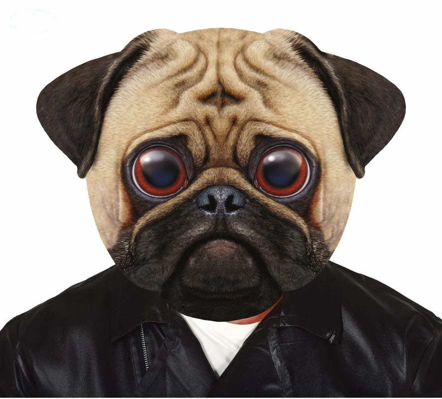 Fiestas Guirca Big Head Pug Dog Mask Animal 3 Fiestas Guirca Big Head Pug Dog Mask Animal