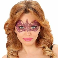 Widmann Metallic Purple Masquerade Lace Eye-mask Costume Accessories
